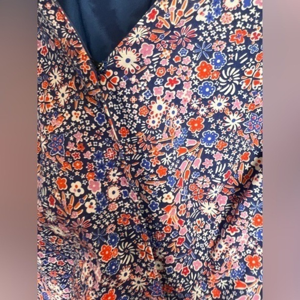 J.Crew Liberty Kayoko Floral Midi Dress Purple Cotton K7809 Size 2 - Picture 10 of 15